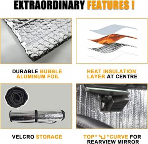 Ford Bronco Windshield Sunshade/ Reflector - BlackOut Sunshades - Roll Up Design Ford Bronco Windshield Sunshade/ Reflector - BlackOut Sunshades - Roll Up Design